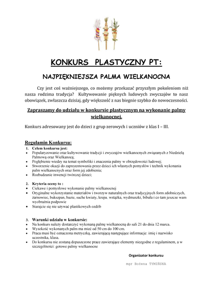 KONKURS na palm wielkanocn kopia