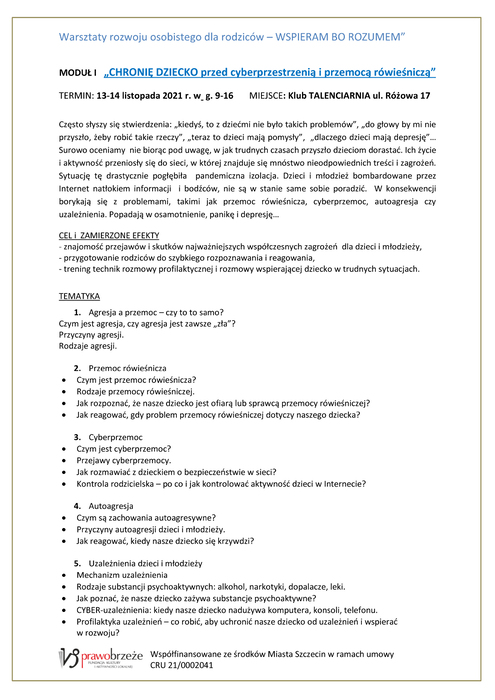 Szkolenia dla rodzicw PROGRAM III MODUW22 kopia