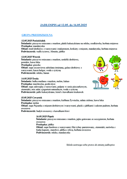 jadospis grupy przedszkolnej 1205 16052025r